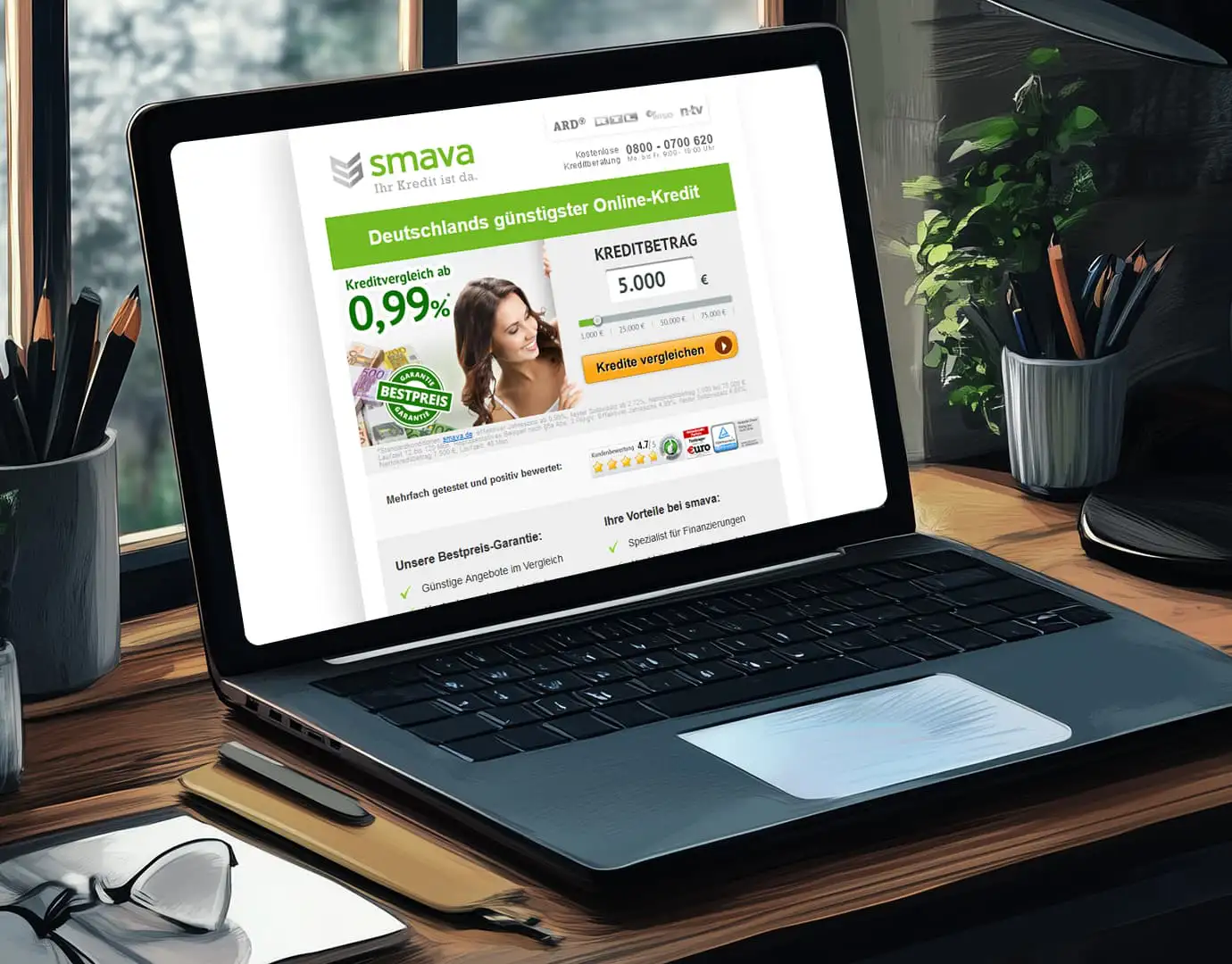 Stand-Alone Newsletter Design auf Laptop